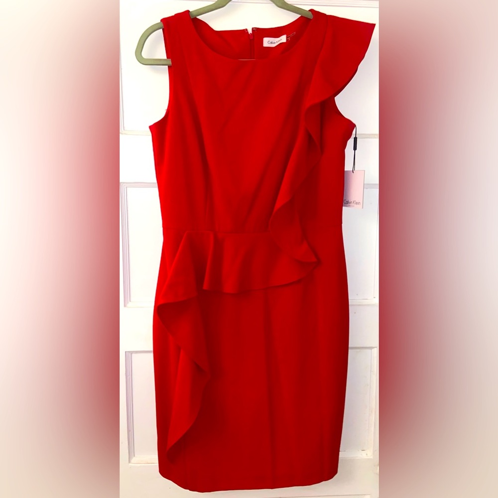 NWT Calvin Klein Red Sleeveless Dress sz 10
